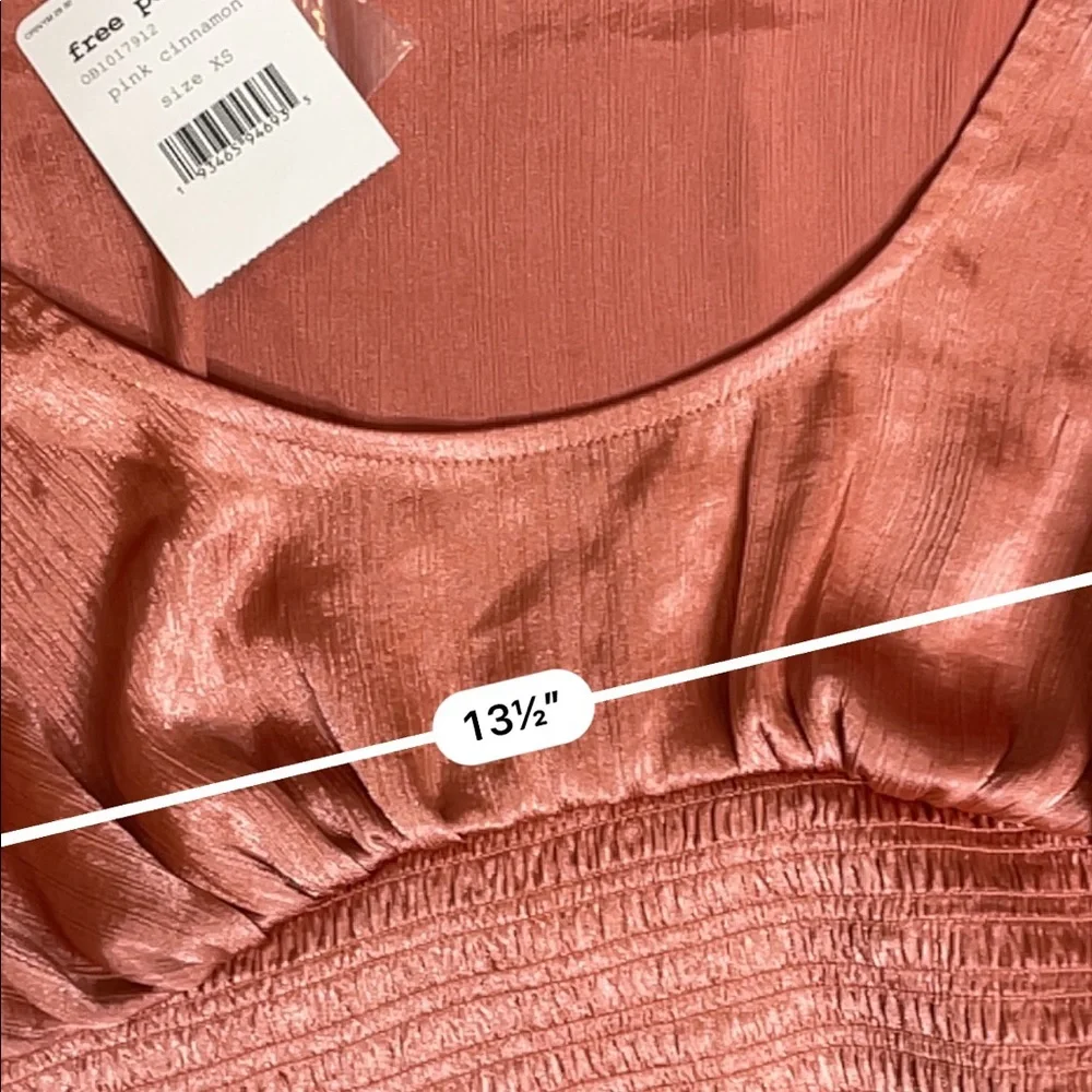 Free people Santiago pink cinnamon satin blouse - Picture 4 of 5